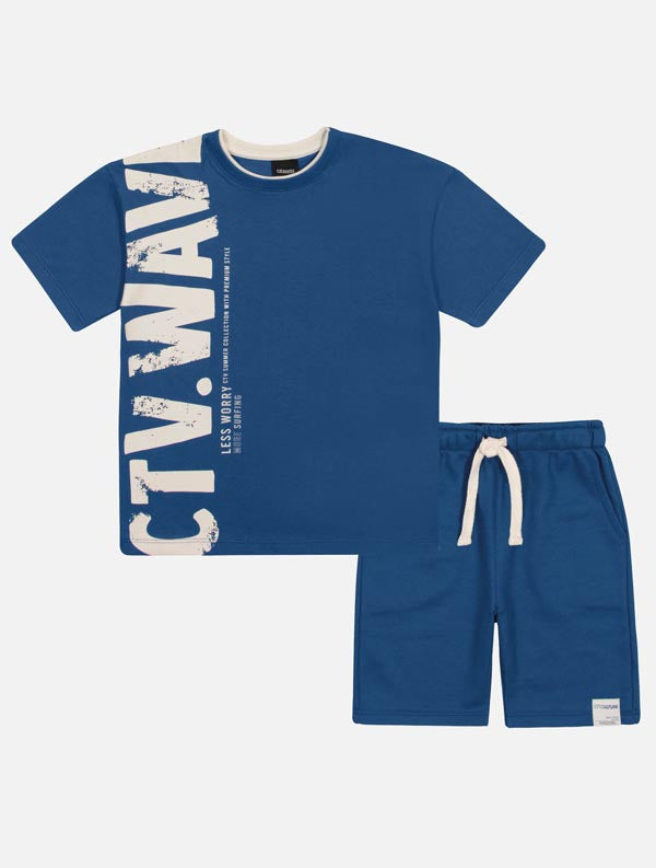 Camiseta e Bermuda Azul Marinho CTV. WAVE