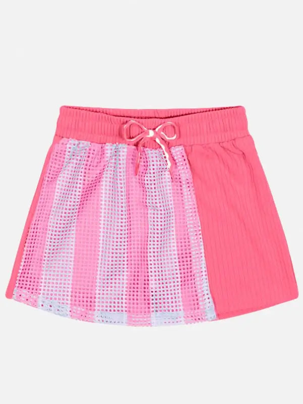 Conjunto Infantil Rosa Neon com Sobreposição em Tela