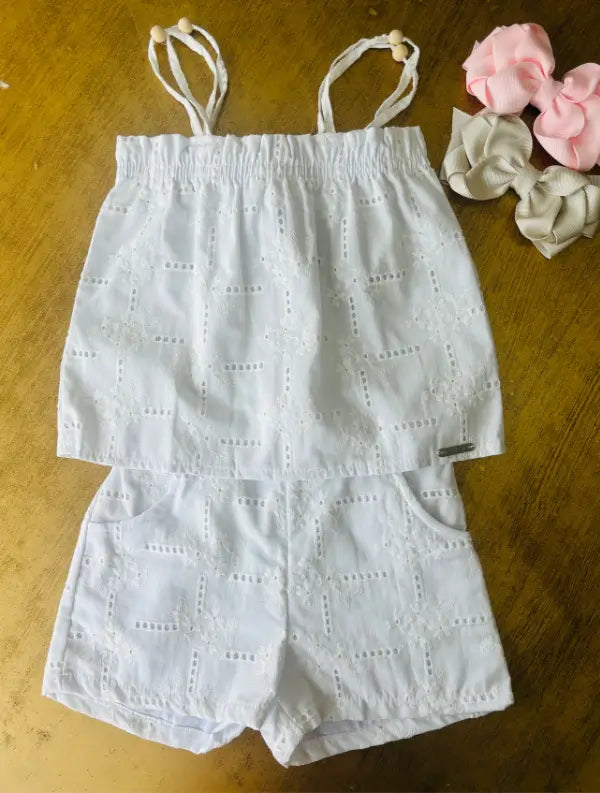 Conjunto Bata e Shorts Laise Branco