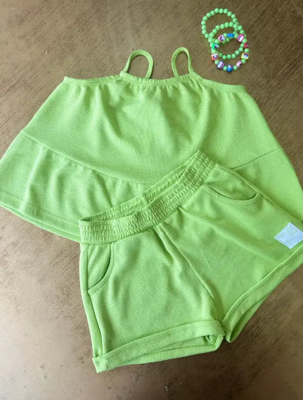 Conjunto  Bata E Short Monocromático Verde