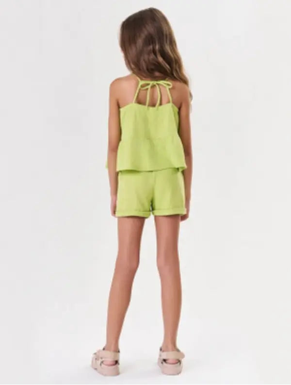 Conjunto  Bata E Short Monocromático Verde