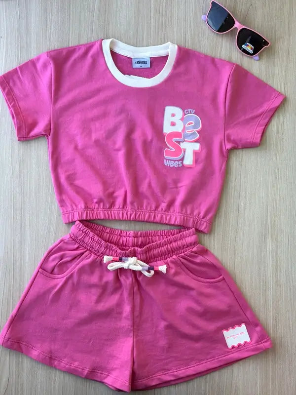 Conjunto Infantil Rosa Vibrante