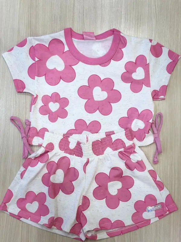 Conjunto Infantil Floral em Cotton Linho - Conforto e Estilo Alegre