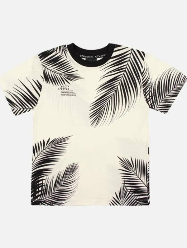 Conjunto Camiseta Estampa Tropical e Bermuda